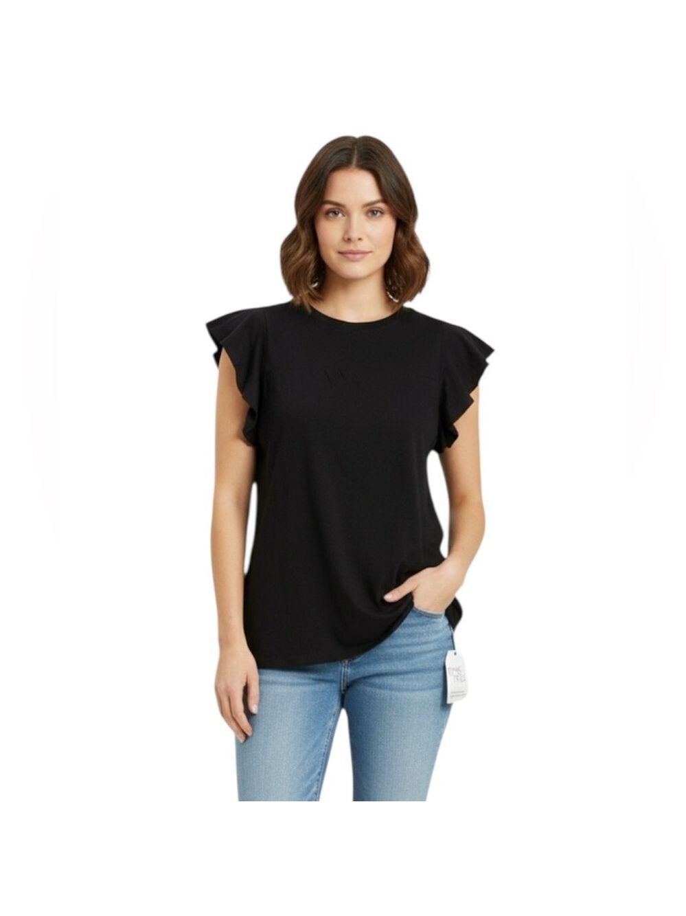 Time and Tru Women's Ruffle Sleeve Top